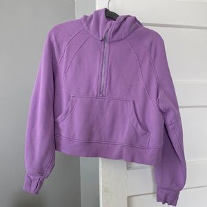 GENTLY USED LULULEMON 1/2 ZIP SCUBA HOODIE IN PURPLE size S/M